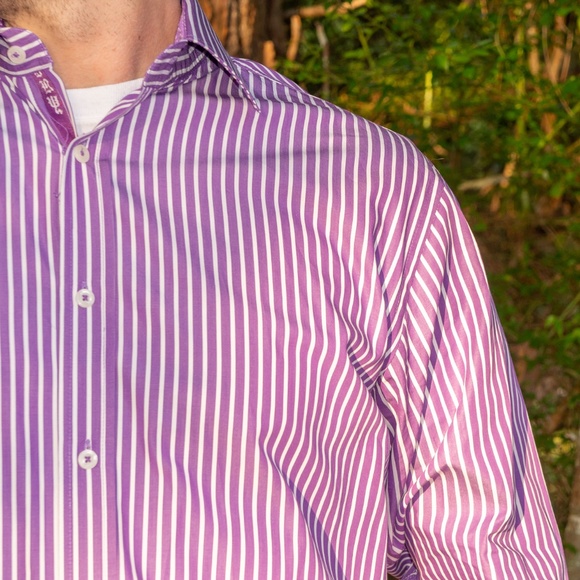 ENGLISH LAUNDRY Dress Shirt (purple Striped) - Picture 3 of 5